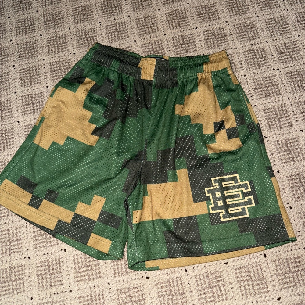 Eric Emanuel Green and Tan Camo Shorts